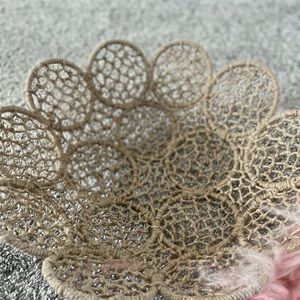 Basket tan rope dream catcher circles round.